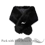 Aukmla Womens Faux Fur Shawls and Wraps for Wedding Bridal Faux Fur Scarf Stole for Brides and Bridesmaids 39.3" Aukmla Womens Faux Fur Shawls and Wraps for Wedding Bridal Faux Fur Scarf Stole for Brides and Bridesmaids 39.3"