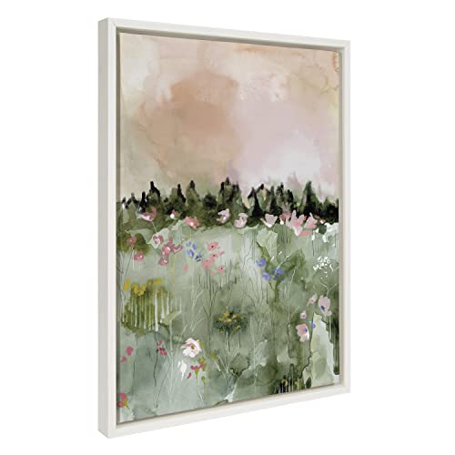 Kate and Laurel Sylvie Landscape 01 Framed Canvas Wall Art by Annie Quigley; 18…