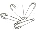 Housweety 10 Silver Tone Rhinestone Safety Pins Brooches 6.5x1.8cm