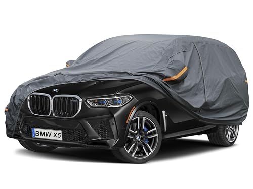 GUNHYI Funda Premium para Coche Ajuste Personalizado BMW X5 (2007-2025), 16 Capas Funda para Coche de Servicio Pesado Impermeable Todo Clima con Puerta con Cierre para Protección contra Sol Lluvia