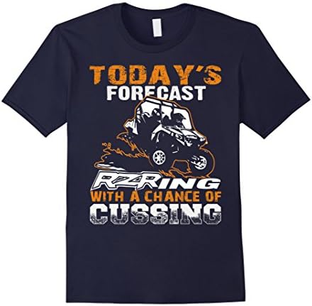 Men's Today's Forecast Rzring with a Chance of Cussing - RZR Shirt 3XL Navy
