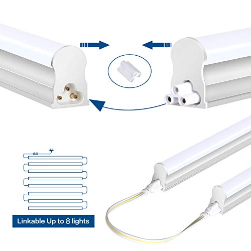 (Pack Of 8) DIKAIDA T5 Led Integrated Single Fixture, 4FT, 2000lm, 6500K(Super Bright White), 20W, Led Shop Lights with built-in On/Off Switch for Garage, Storage Area, Basement, Under Cabinet, Office - Thumbnail 3