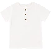 Boys Henley T-Shirts Solid Short Sleeve Casual Tops Tees for Toddler Kids