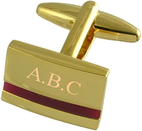 Purple Amethyst Gold Cufflinks Engraved Personalised with Select Gift Pouch