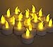 Flameless Tealight Battery Operated Candles - 24 Yellow Flickering Faux Tealights, Battery Operated Electric Lights, Fake Votive candle Light for Decorations, Luminary Bags and Parties by LED Lytes