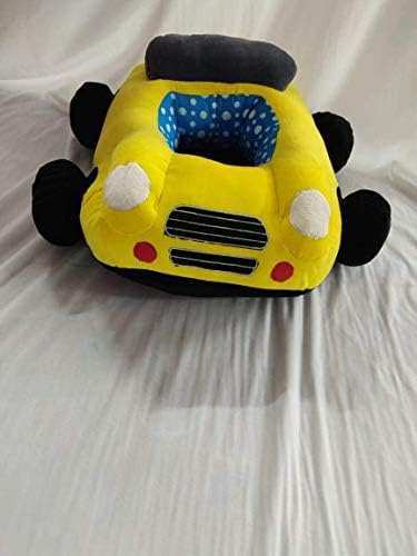 BestiesBesties Premium Quality Car Shape Baby Soft Plush Cushion Baby Supporter Sofa Seat,Baby Seating Traning Seat OR Rocking Chair for Kids 03-48 Months (Car Sofa Yellow)