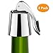 Wine Stoppers, McoMce Stainless Steel Wine Saver, Classic and Practical Wine Pump Vacuum, Wine Stopper with Silicone, Suit for Red & White Wines, Reusable Vacuum Rubber Sealer, Keeps Wine Fresh 2PCS