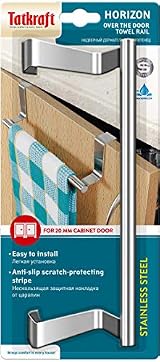 Tatkraft Horizon Over Door Towel Rail Holder Stainless Steel Kitchen Bathroom view 5