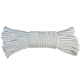 Huouo Flag Halyard Rope Solid Braid Polyester Flagpole Line #8 (¼