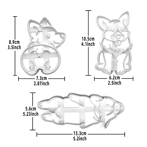 Cookie Cutters 3D Dog Cookie Molds, 3 Pieces Cookie Cutters for Kids, Happy Sleep