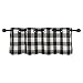 Creativesfun Farmhouse Faux Linen Look Buffalo Plaid Grommet Window Valance (Black & Cream, Valance 丨W53 X L18-INCH)