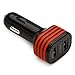 Aduro POWERUP 3.1 Amps/10W Dual USB Port Rapid Car Charger for Apple iPhone, iPad, Samsung Galaxy S3 / S4, Motorola DROID Razr, LG, HTC (Retail Packaging) Black/Red