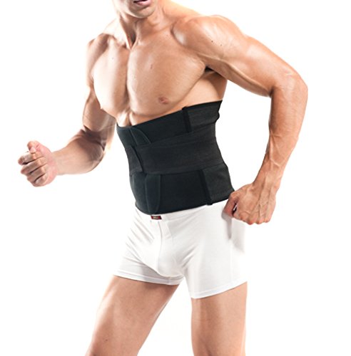 EUBUY Adjustable Waist Trimmer Belt - for Men and Women - Abdominal Support Abdomen Binder Belly Fat Burning Gym Exercise Tummy Shaper Wrap Slimming Slimmer Brace Girdle - XL for Waist 36.6-43.3 Inch - Thumbnail 2
