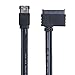CableCreation 50CM Power Esata (eSATAp) to Micro Sata 16Pin 1.8” SSD Cable, Comb eSATA USB 2.0 Power Data Cable Adapter for 1.8