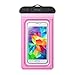 Waterproof Case,Through Ultra Universal Waterproof Pouch Bag with Touch Responsive Transparent Screen Protector for iPhone 7/7 Plus/6/6s Plus/5s/se/5c/Galaxy S3/S4/S5/S6/S7 EDGE plus Note 3/4/5(Pink)