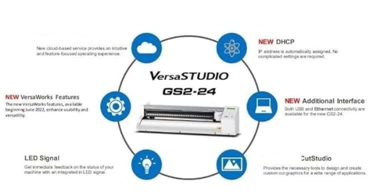 GS2-24 VersaStudio 24 Inch Vinyl Cutter for Sign Making, Decals, and Graphics, Professional Precision, 3 Year Warranty