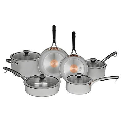Revere Copper Confidence Core 10-Piece Stainless Steel Cookware Set l Stainless Steel and Copper Construction