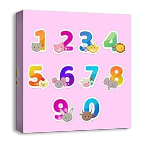 Canvas Wall Art Cartoon Picture Canvas Prints Home Artwork Decoration for Kids Bedroom Bathroom - 12x12 inches