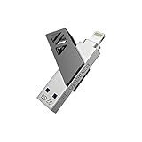 iPhone Flash Drive USB 3.0 64GB, RAVPower iPad External Memory Stick Expansion with MFi Extended Lightning Connector, Rotatable Cover, Instant Backup, and Direct File Saving for iOS Windows Mac