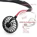 GNYO Portable USB Fan - Hand Free Personal Mini Fan with 2000mAh Rechargeable Battery Neck Fan with 3 Speeds 360 Degree Adjustment Head for Outdoor Office Travel Camping (Black)