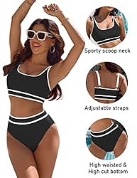 BMJL Women's High Waisted Bikini Sets Sporty Two