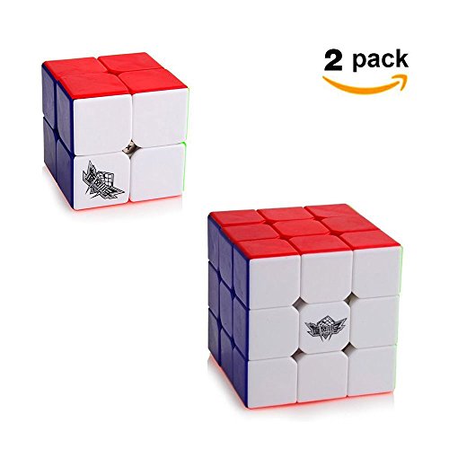 Cyclone Boys Speed Cube Set [2 Pack] 2x2 (50mm) 3x3 (56mm)Speed Cube Stickerless Magic Cube Puzzles Toys