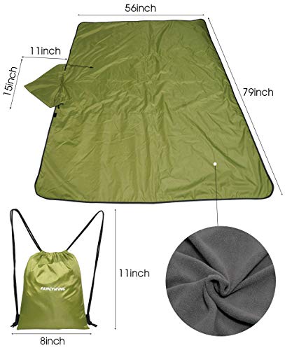 FANCYWING Outdoor Fleece Blanket XL Hooded Stadium Mat - Waterproof/Windproof Blanket for Camping, Picnic, Sports, Festival, Football, Baseball, Concerts, Grass, Dog, Beach (79 x 55 inches)
