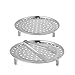 Cooker Rack - Aieve 2 Pack 9/10 Inch Pressure Cooker Canner Rack,Stainless Steel Canning Racks for Pressure Canner with Detachable Legs,1 Pack 9 Inch Kitchen Tongs for Cooking,Toast,Bread,Salad,Baking