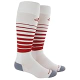 adidas Team Speed Soccer Sock, White/University Red, Large