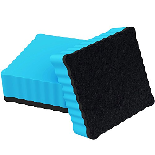 Hibery 16 Pack Dry Whiteboard Eraser Square with Wave Edge