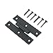 Renovator's Supply Cabinet Hinge Black Iron H Flush 3 Inch Set of 2