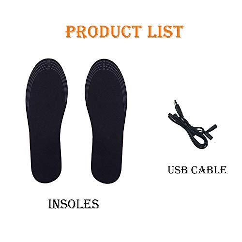 Heated Boot Insoles Velvet Surface Heated Insoles Battery Rechargeable Electric Heating Feet Warmer for Winter Skiing Walking Batteries Boot (B-for man)