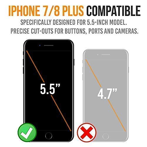 iPhone 7 Plus / 8 Plus Battery Case, Slim Charger Power Case Headphone Support with 5500mAh for iPhone 5.5-inch, Best Portable Smart External Protective Battery Case iBatrycas (Black)