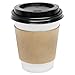 Hot Cup Sleeves (Cup Jackets) for 8oz Paper Coffee Cups, 50 Count Coffee Cup Holder Sleeves Traditional Jackets (Natural Kraft/Brown)