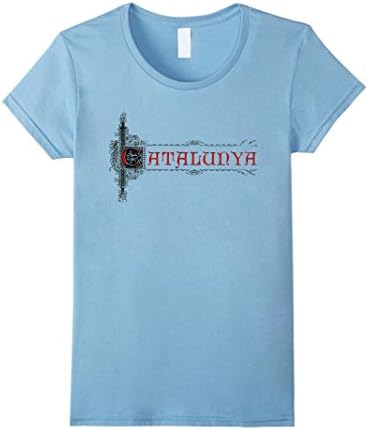 Womens Catalunya (Catalonia) T Shirt Vintage Catalan  Large Baby Blue