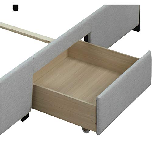 DG Casa Argo Upholstered Panel Bed Frame with Storage Drawers and