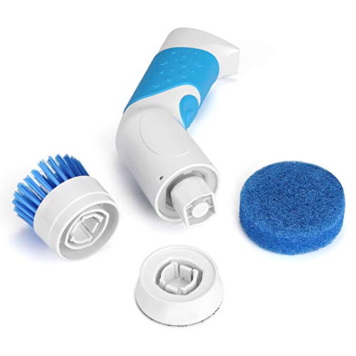 Power Scrubber Brush Dish Scrubber, BlumWay Electric Multi-function Spin Scrubber Handheld Cordless for Dish Floor Bath Tub Cleaning