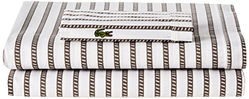 Lacoste 100% Cotton Percale Sheet Set, Graphic