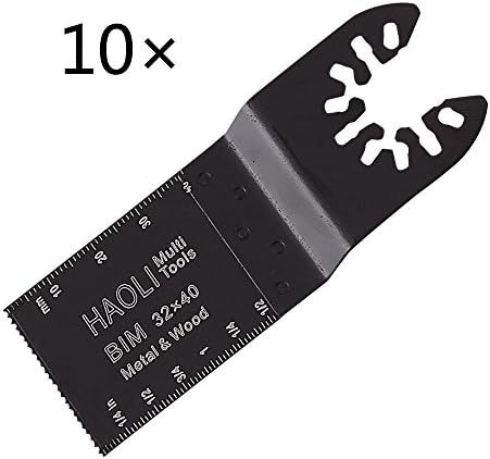 HAOLI Oscillating Tool Saw Blades Accessories Fit for Multimaster Power Tools as Fein, Dremel, TCH,with Carbide Blades (10pcs, HL322K)