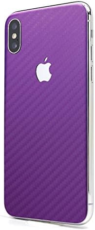 Purple Carbon Fiber SKINTZ Glass Protection Skin Wrap Compatible with iPhone X and iPhone Xs (5.8")