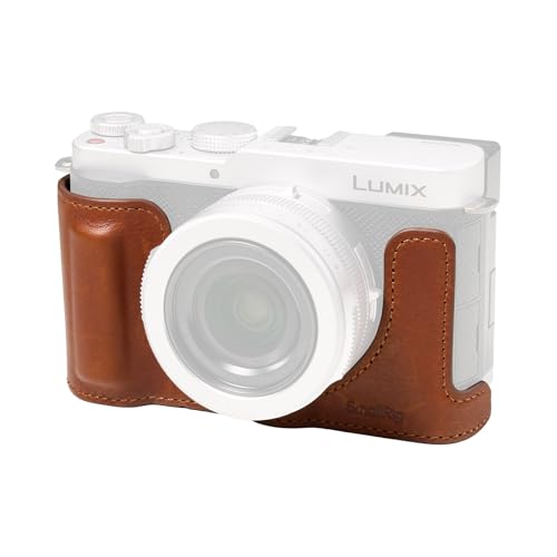 SMALLRIG Media Funda para Panasonic LUMIX L10, Funda Protectora de Cuero Genuino Estilo Retro con Agarre Frontal, Compatible con la mayoría de trípodes, marrón - 5699