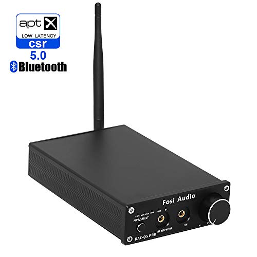 Bluetooth 5.0 DAC Converter 24-bit/192kHz Optical/Coaxial/USB Digital-to-Analog Adapter Decoder & Headphone Amplifier & Mini Stereo Pre-Amplifier Receiver – Fosi Audio Q5 Pro