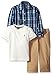 Nautica Boys' Three Piece Set with Long Sleeve Plaid Woven Shirt, Tee and Pant