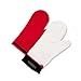 Detachable Silicone Oven Mitt - 1 Pair of Extra Long Professional Heat Resistant Potholder Gloves - Red