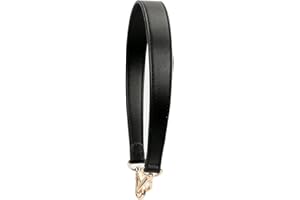 MOISTRI Flat Grain Leather Replacement Straps for Handbags Purse Straps Replacement Crossbody Gold Clasps Women Purse Making 19.29"(49CM) Long Black
