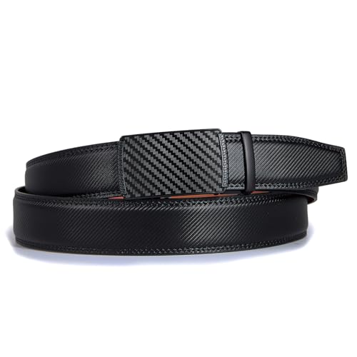 VATAN Men's Adjustable Ratchet Leather Belt with Automatic Buckle - Width - 3.5 cm