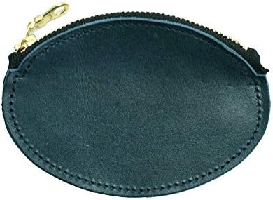 Natural Tanned Leather Coin purse Round Navy