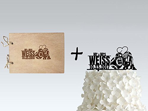 Click Here to See More Images Bundle: Cake Topper + Wedding Guest Book - R2D2