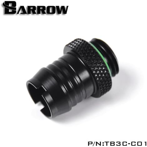 Barrow 2Pcs Barb Quality Fittings For PVC Tube G1/4 Thread 1/2 OD Matte Black