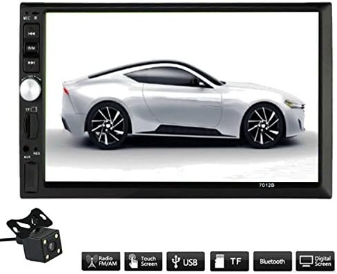 Renttos Universal 7 Inch HD Touch Screen 2 Din In-dash Car Stereo MP5 Player Support Bluetooth Hands-free FM Aux-in USB TF card with Rear View Camera